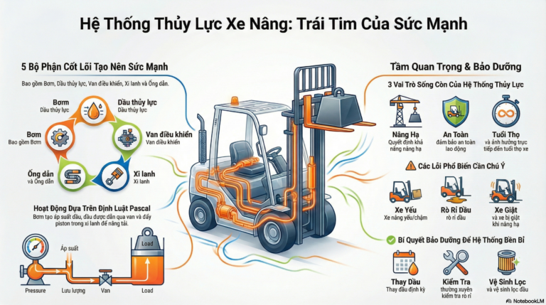 hệ thống thủy lực xe nâng chi tiết