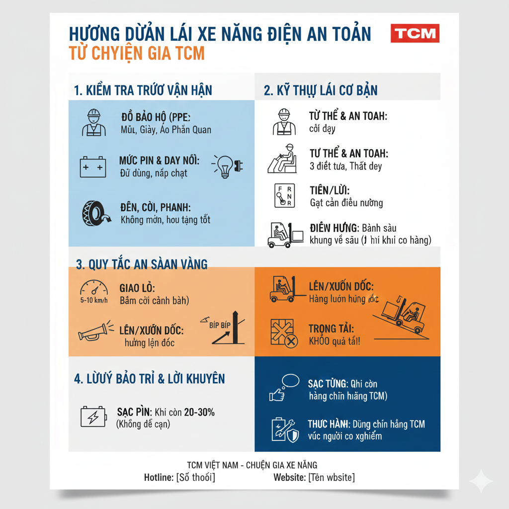 huong dan lai xe nang dien tung buoc