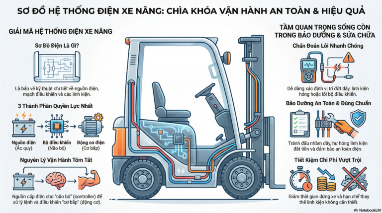 sơ đồ hệ thống điện xe nâng - tổng quan